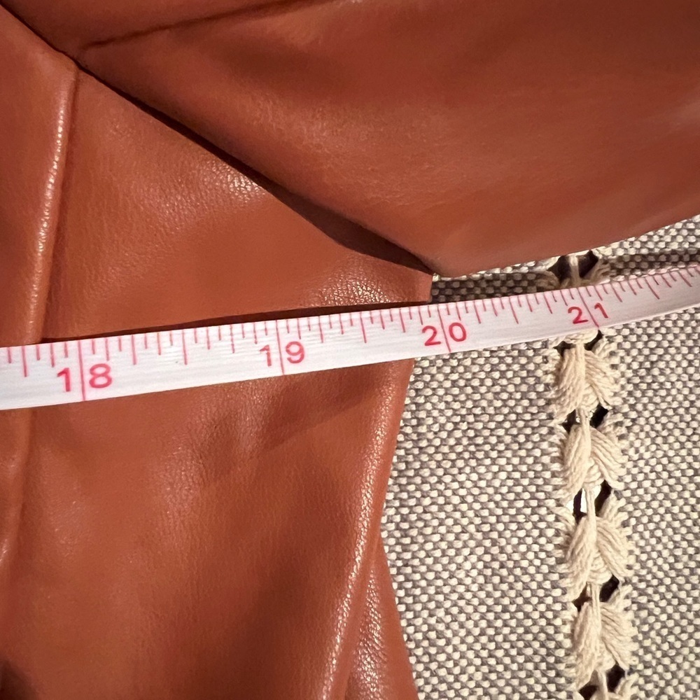 Lush Caramel Brown Faux Leather Jacket, size medium, NWT, see photos. Boutique. - Picture 5 of 11